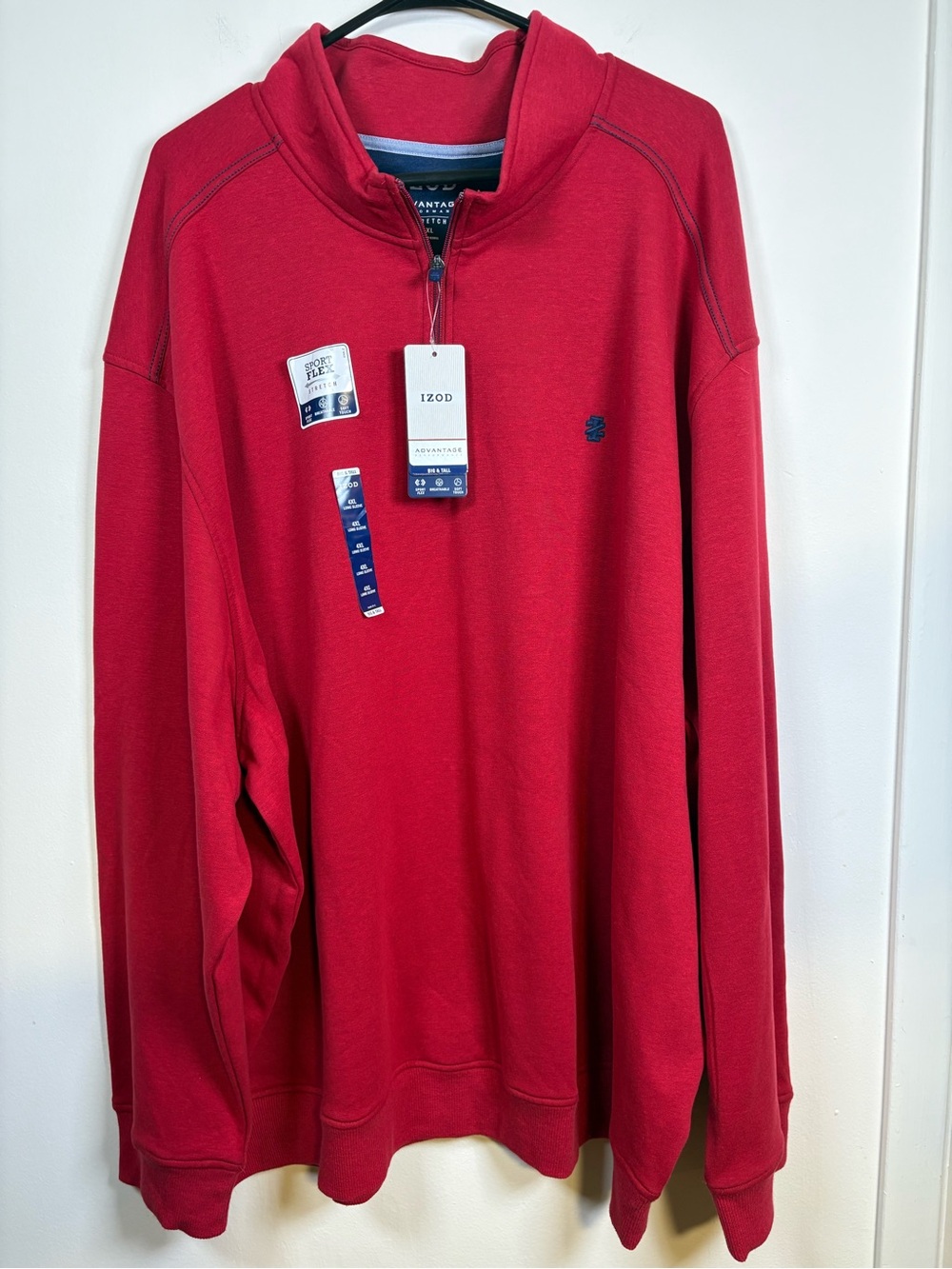 Izod Men’s Red Quarter-Zip Pullover Hoodie